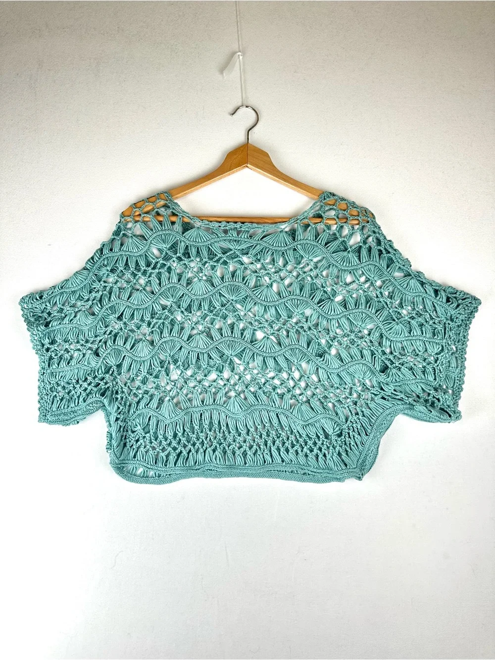 Collective Concepts Crochet Open Weave Sweater Top Boho Featival - Picture 3 of 7